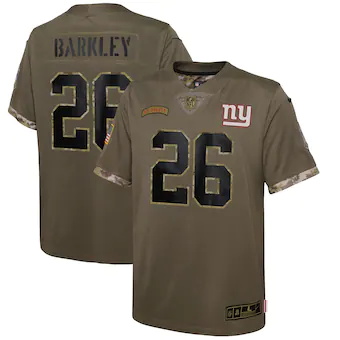youth nike saquon barkley olive new york giants 2022 salute